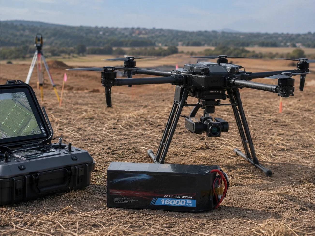 Aplicación de batería para dron de topografía y cartografía
