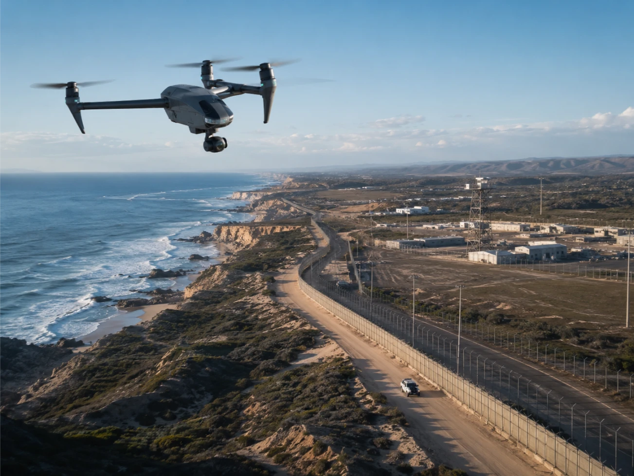 Dron de vigilancia en una misión de observación prolongada