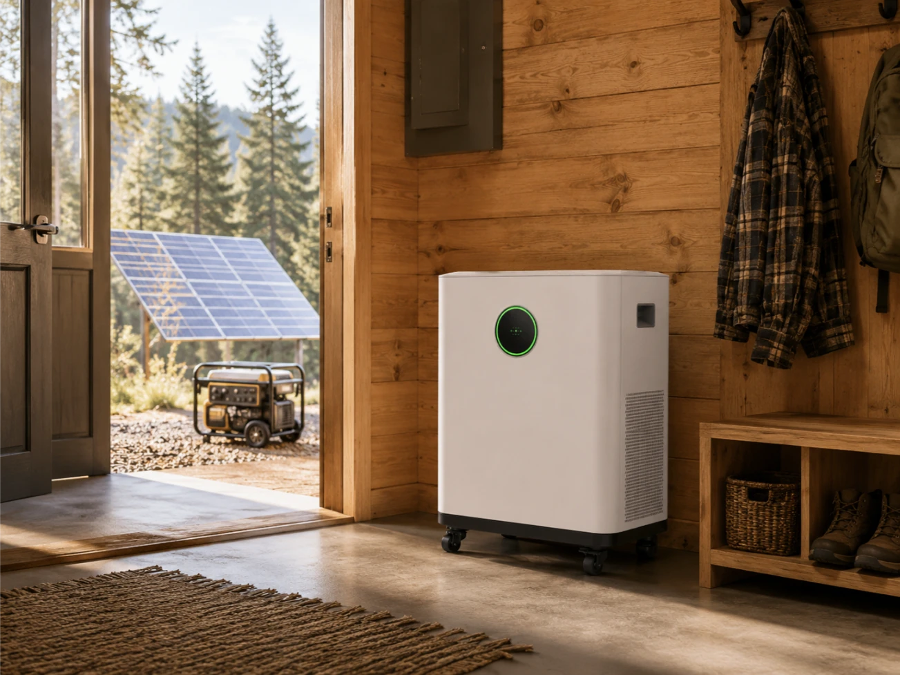 Sistema todo-en-uno de almacenamiento de energía para una cabaña remota de uso anual