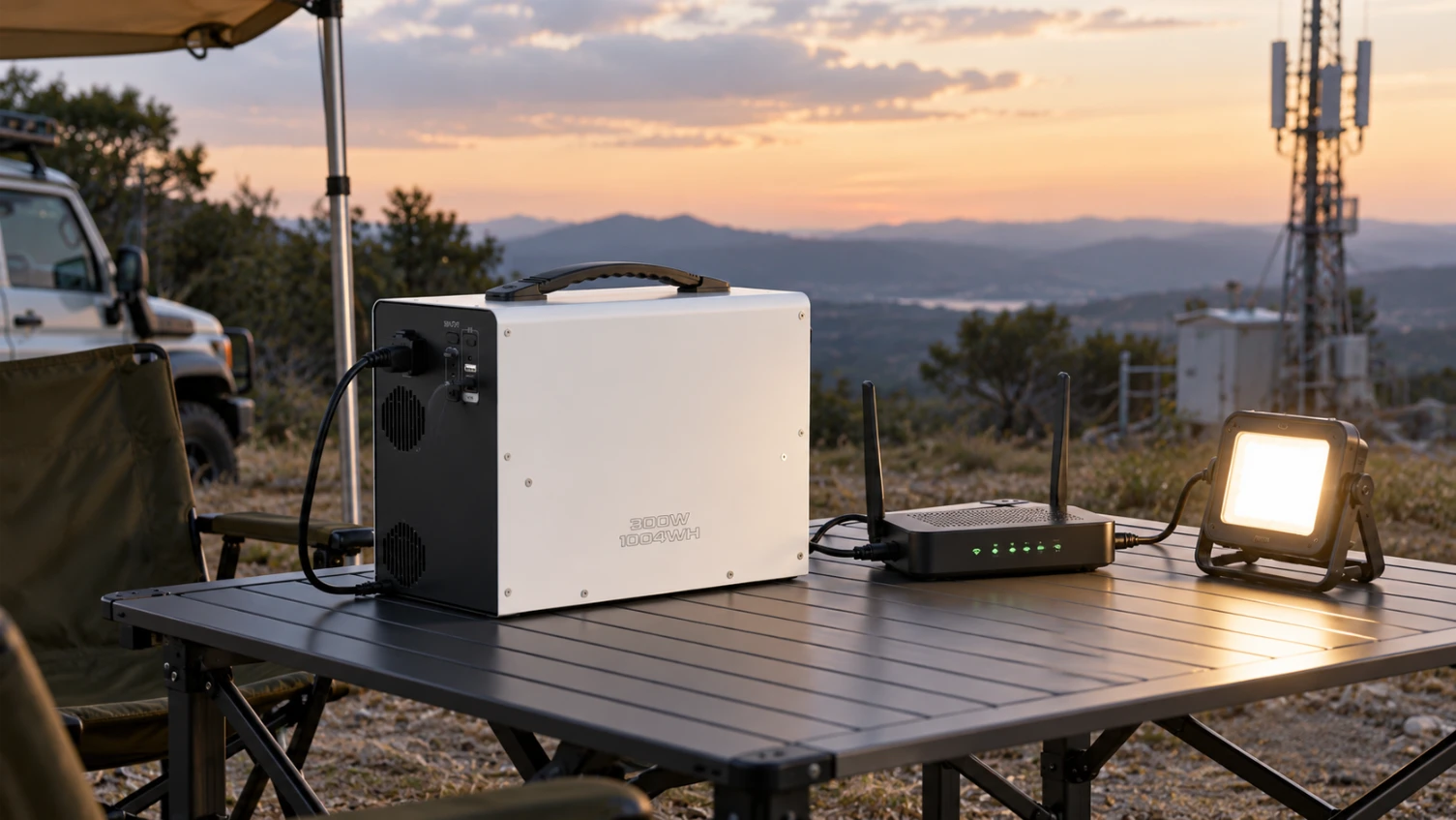 Escena de comunicaciones e iluminación de la página del producto de 300W